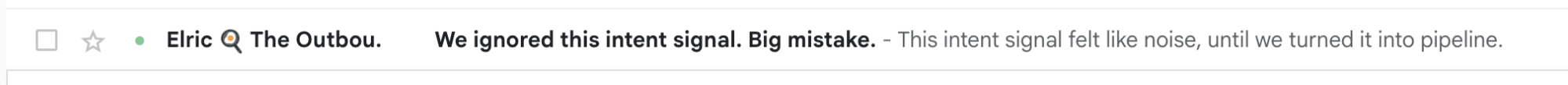 Email Subject Line Example 1