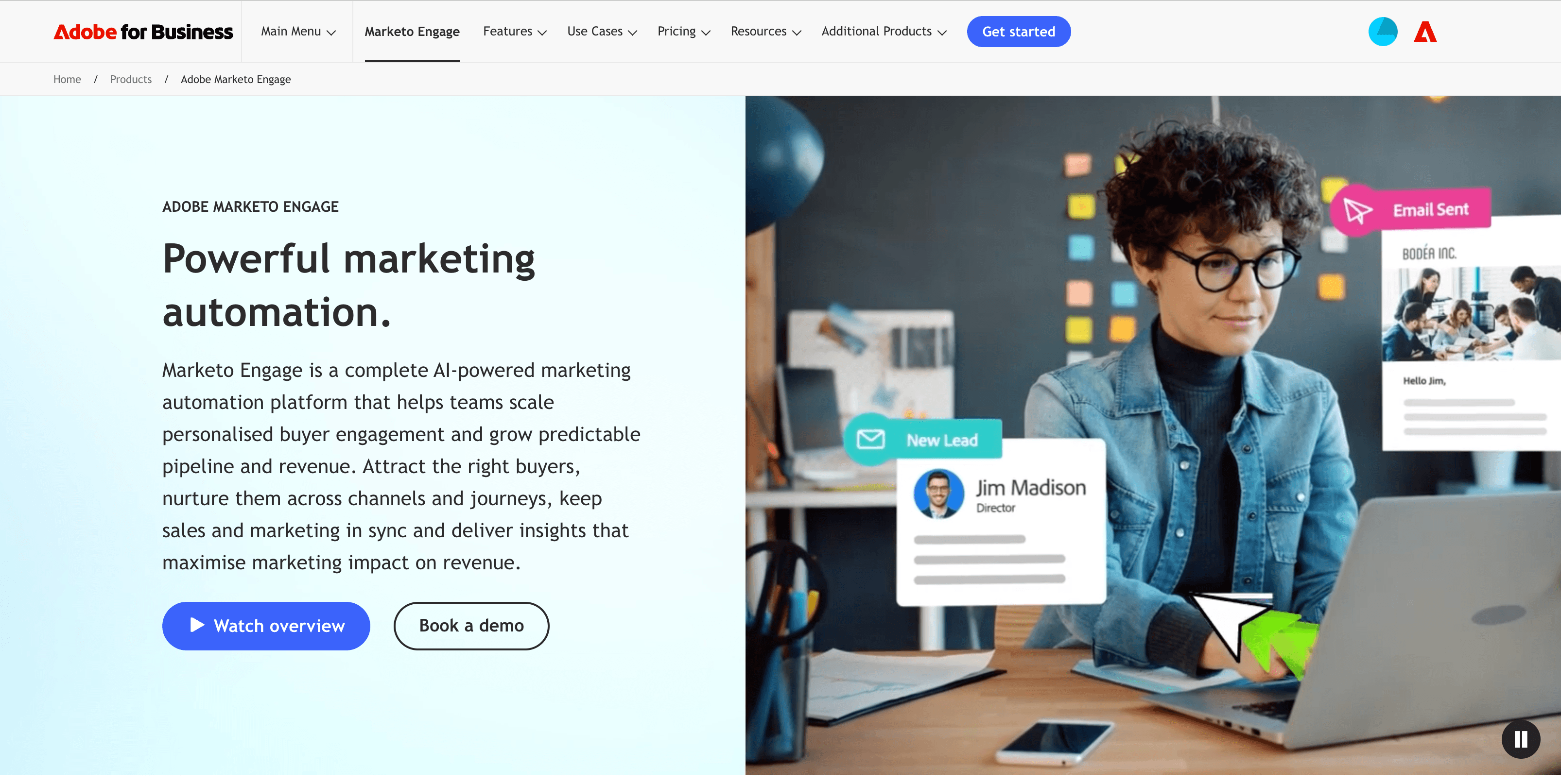 Adobe for Business Landing Page
