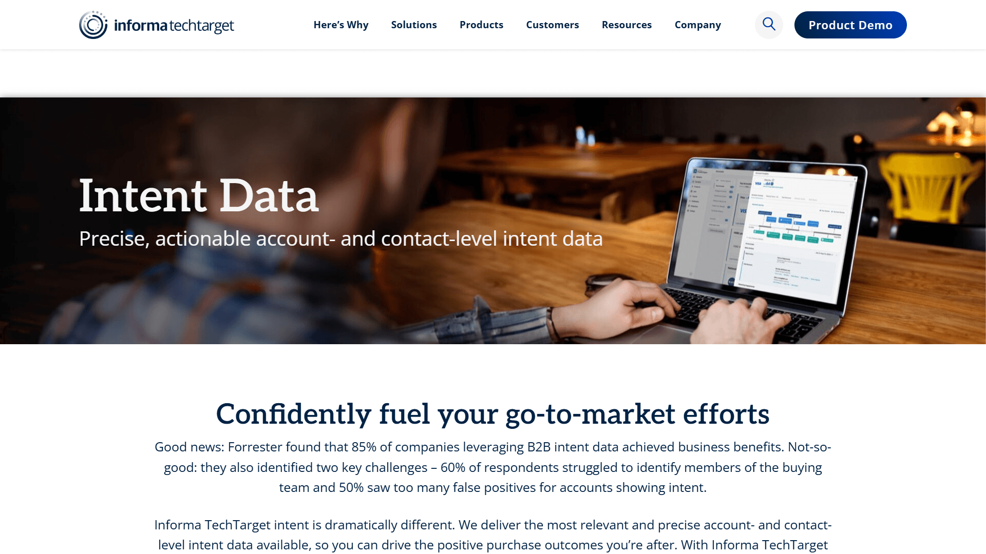 Informa TechTarget Intent Data Landing Page