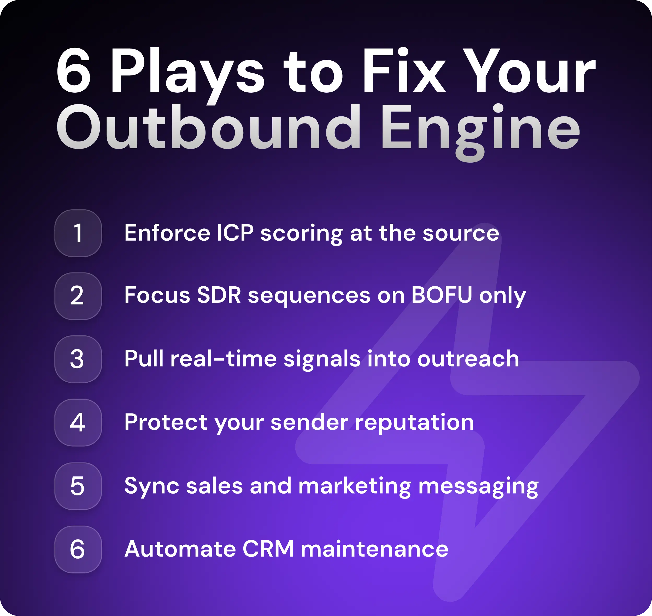 Outbound Optimization Plays