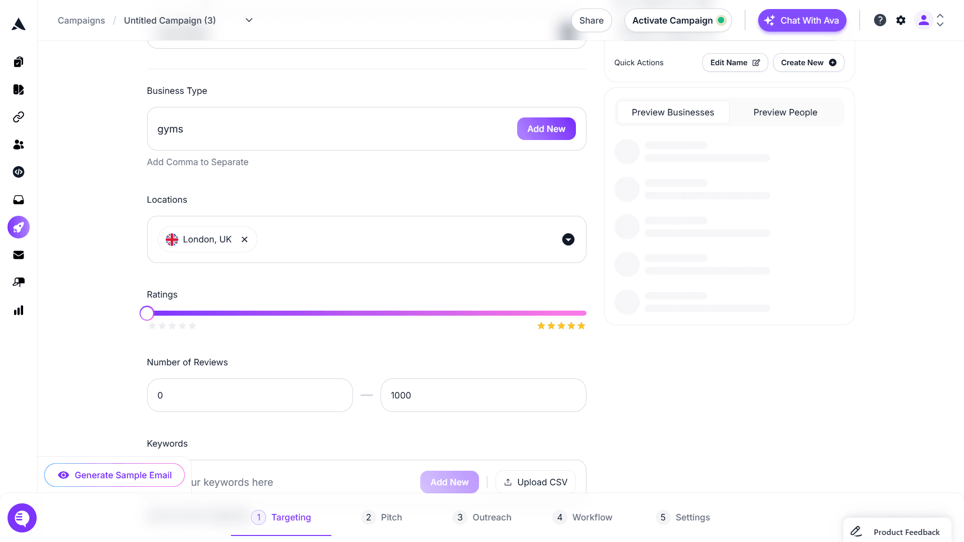 Artisan Lead Criteria Screenshot