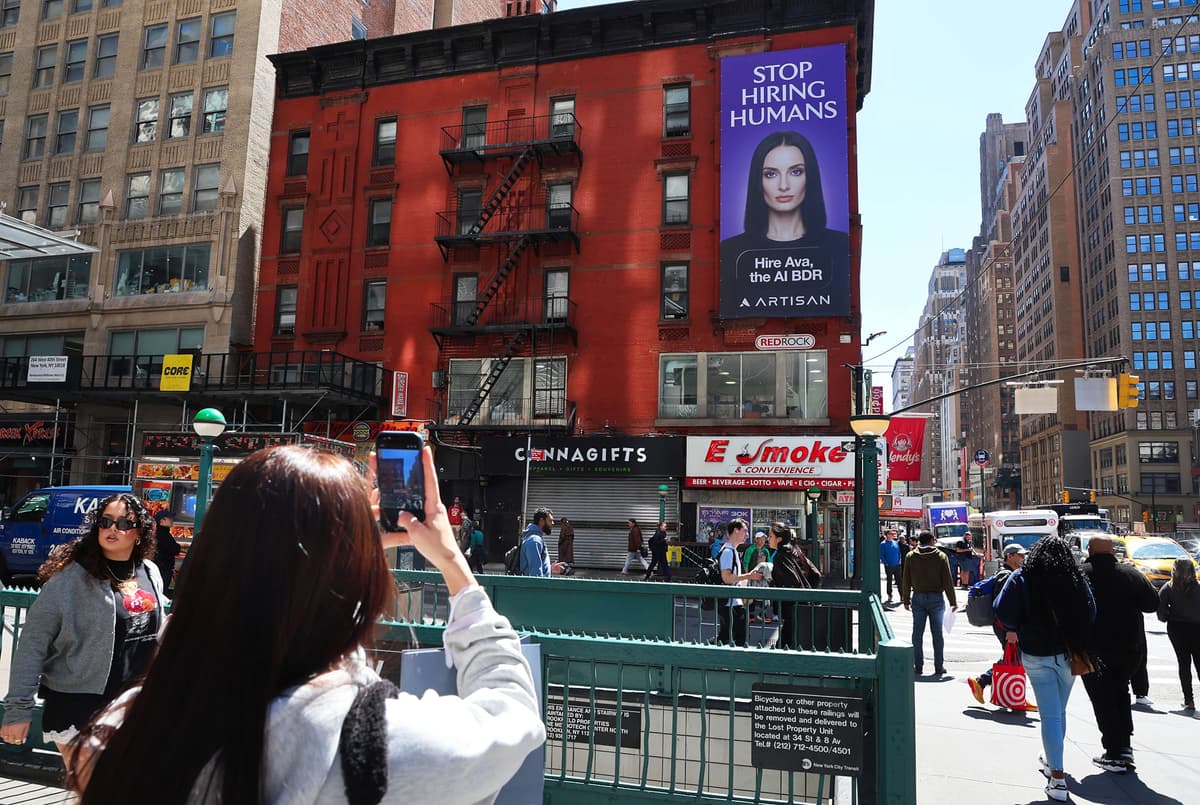Why we put "stop hiring humans" on billboards and what it actually means
