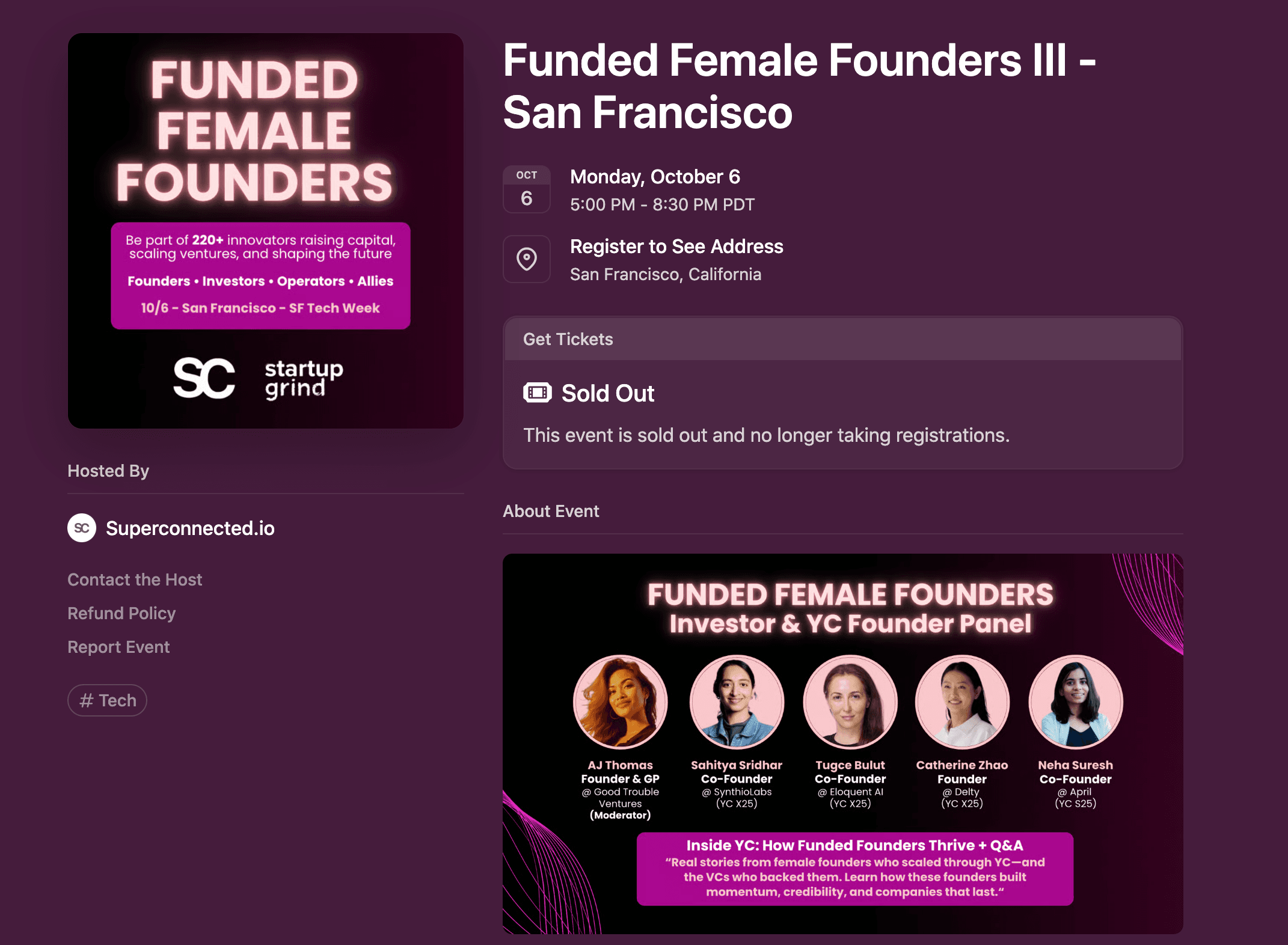 Event Landing Page Example