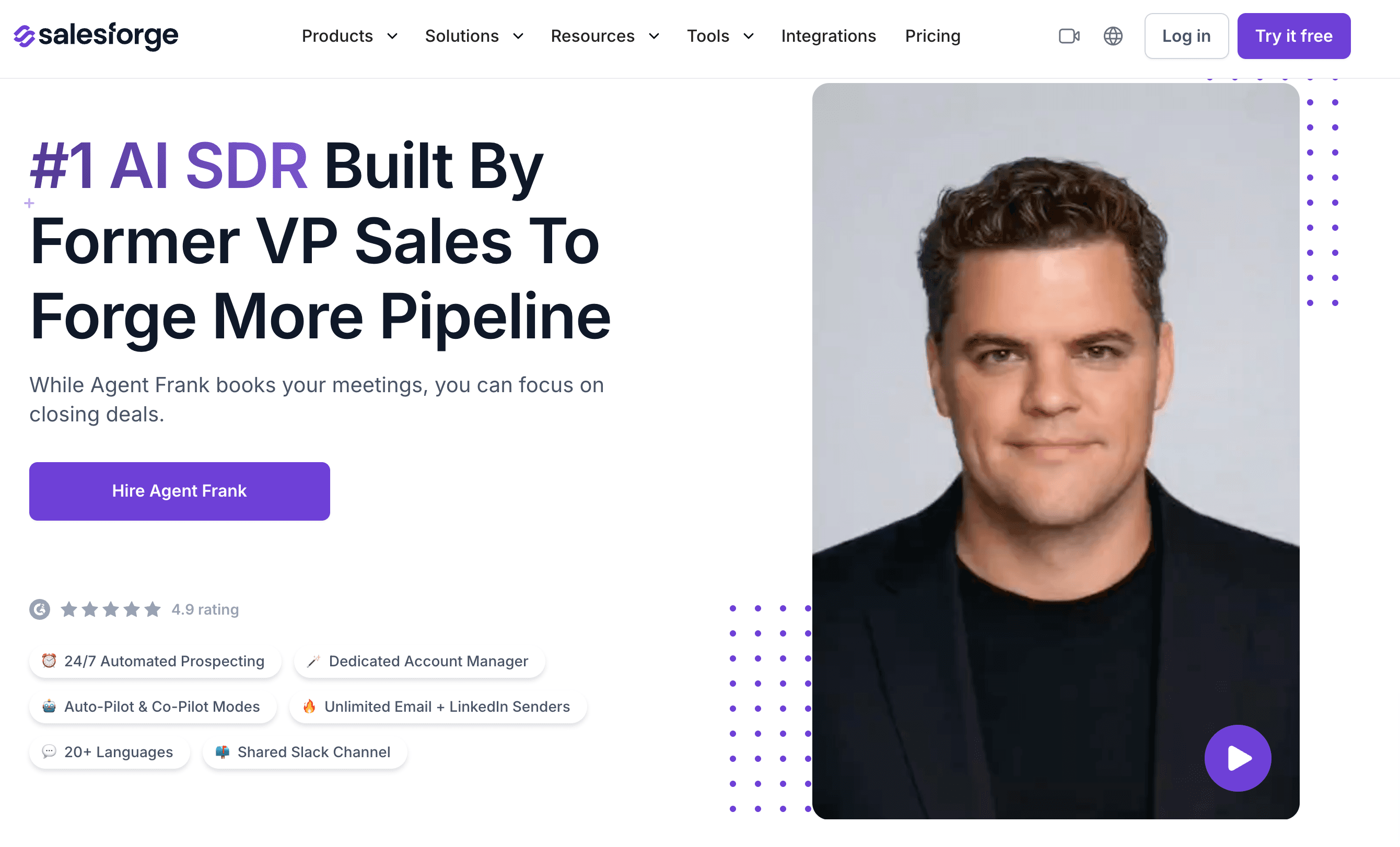 Salesforge Agent Frank Homepage