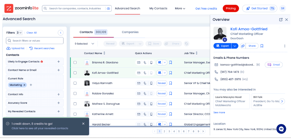 ZoomInfo Lite Screenshot