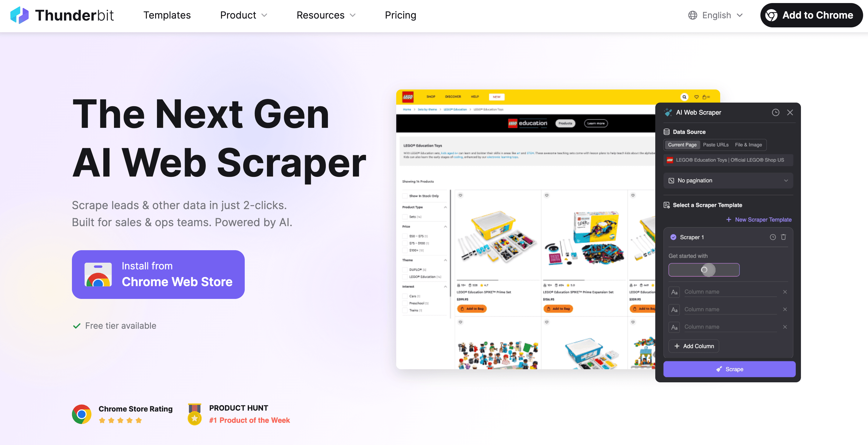 Thunderbit Homepage