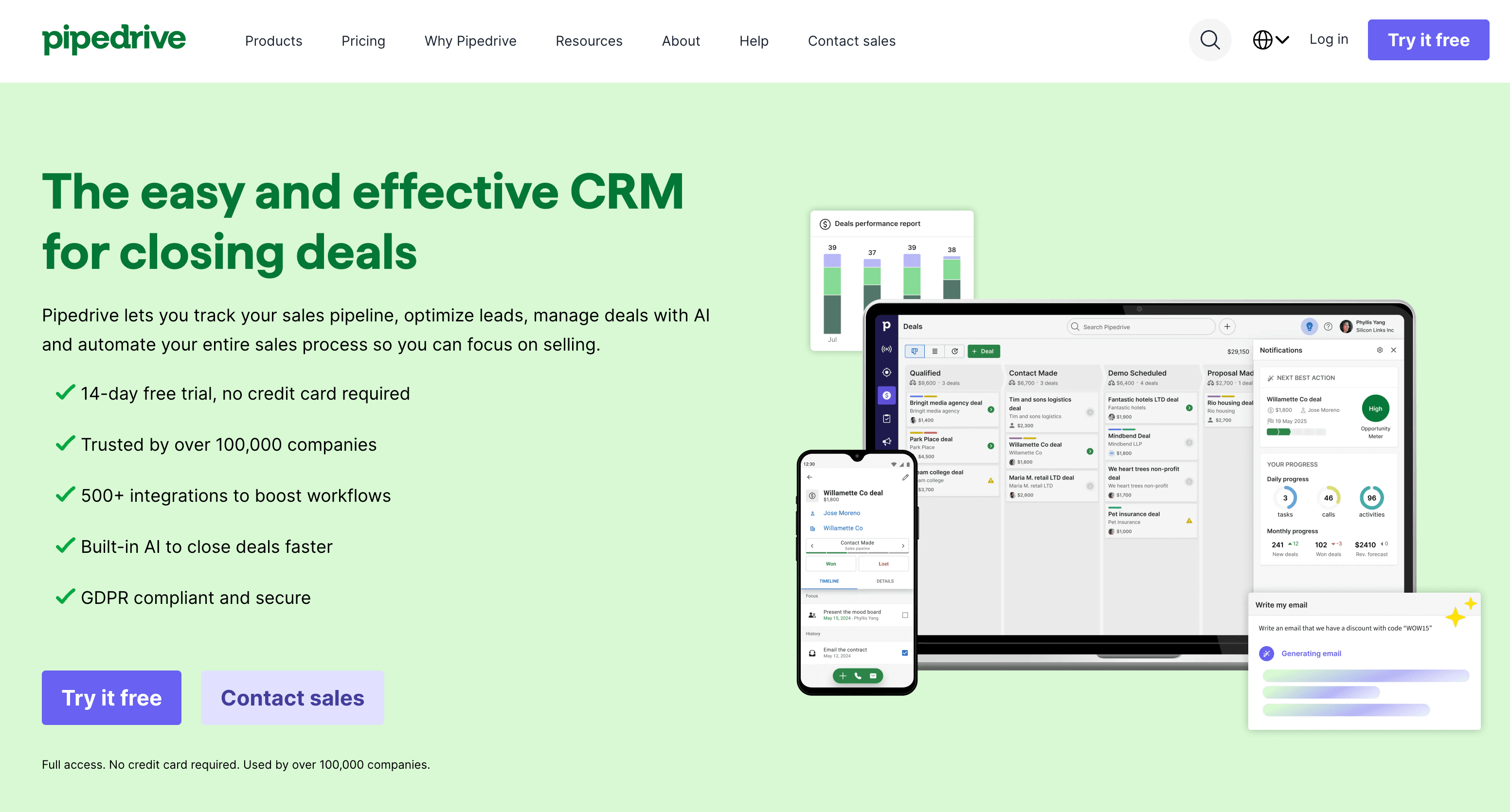 Pipedrive Homepage