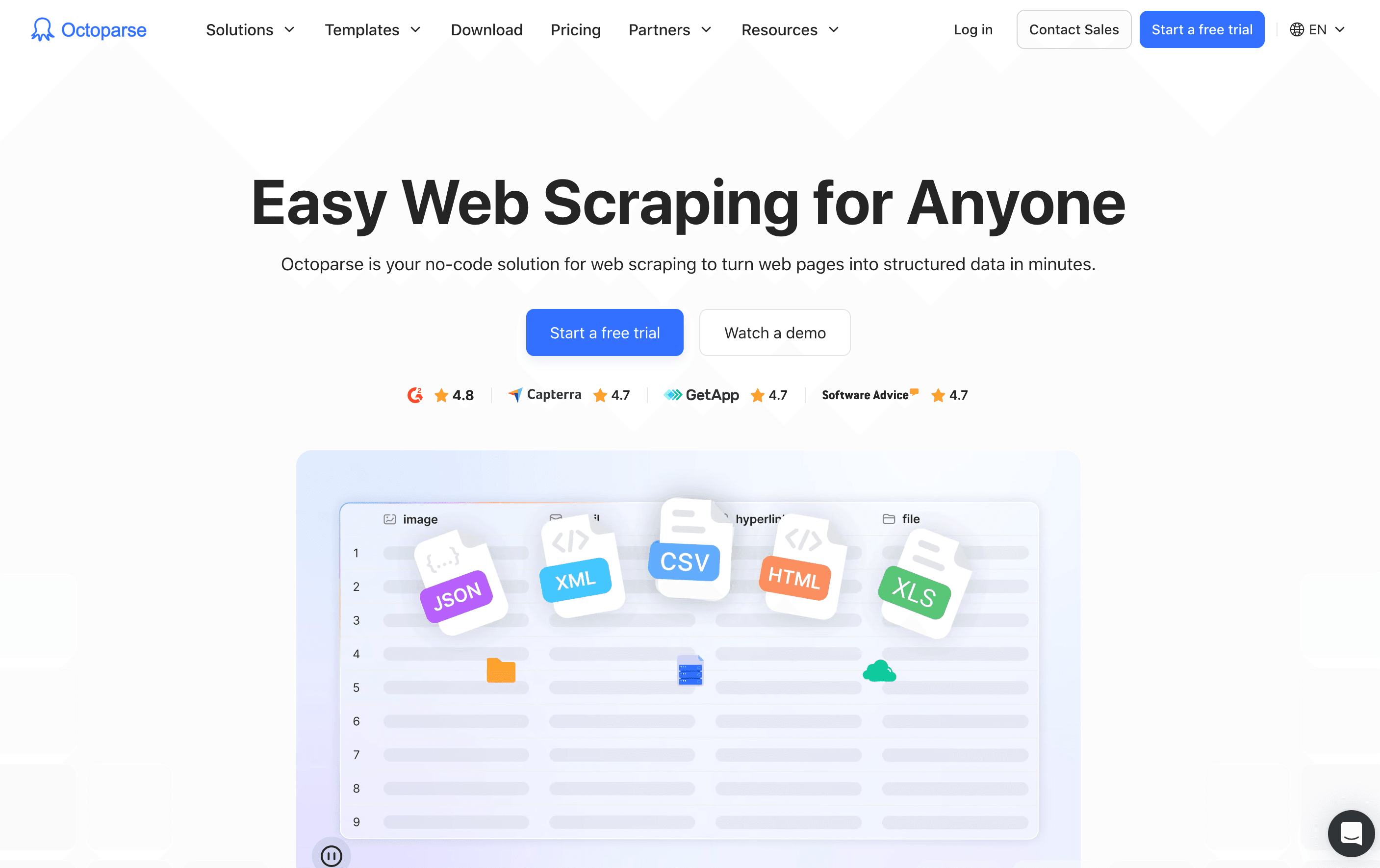 Octoparse Homepage