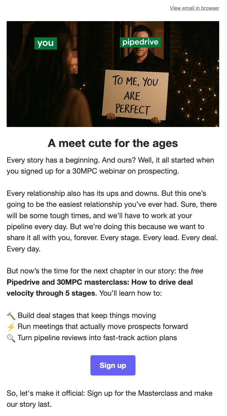 Event Email Promotion Example