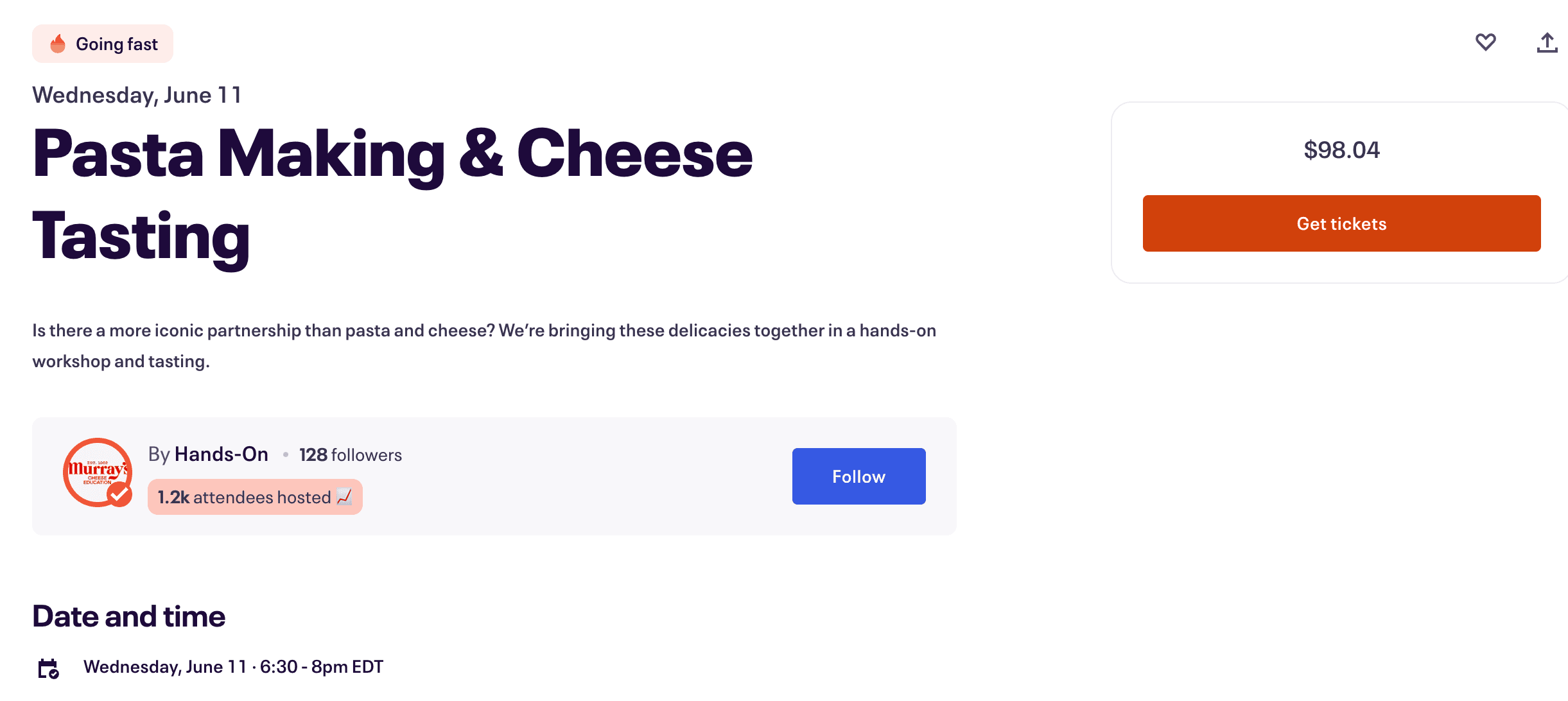 Pasta Making and Cheese Tasting Marketing Example