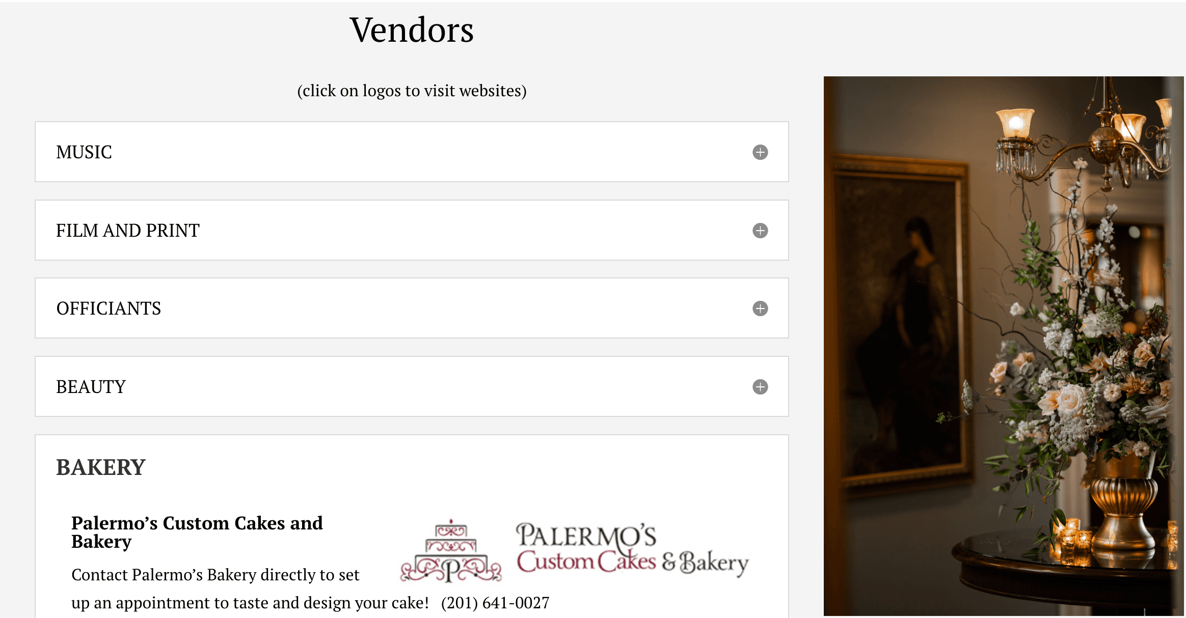 Wedding Venue Vendor List