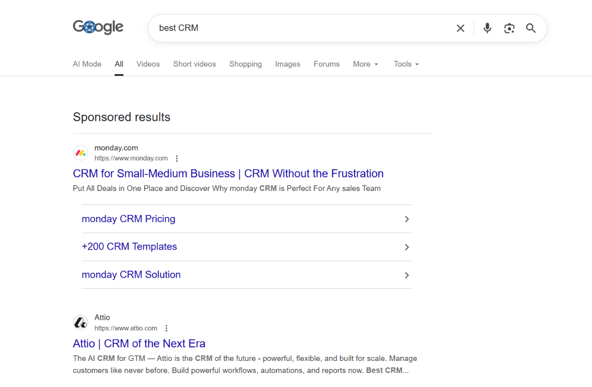 Asana search results