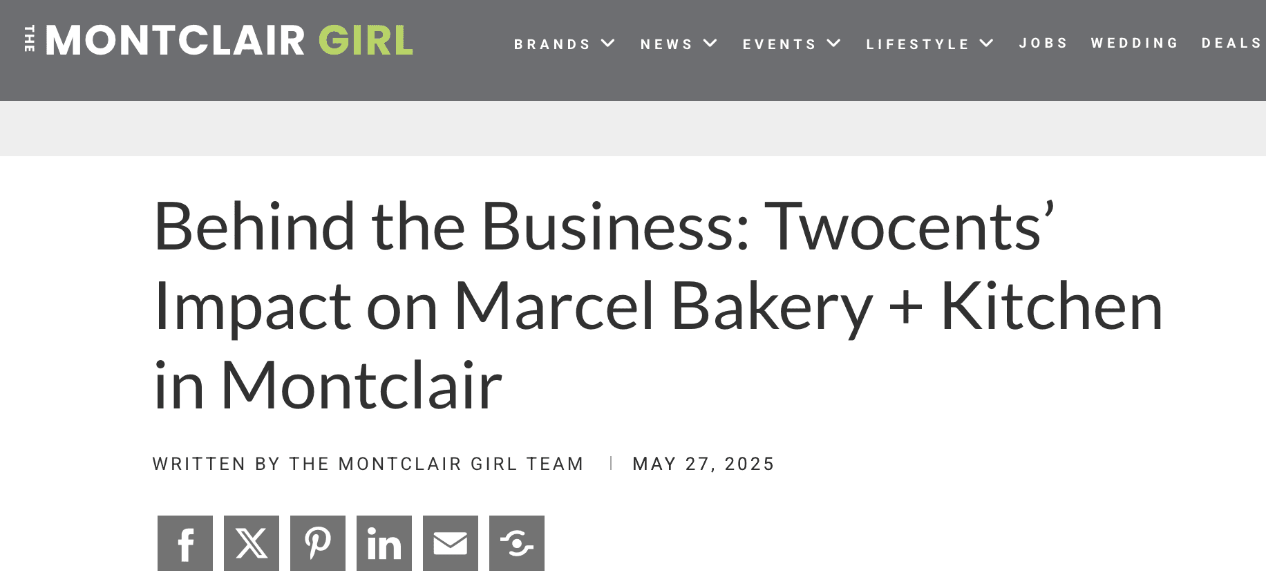 Montclair Girl and Two Cents Article
