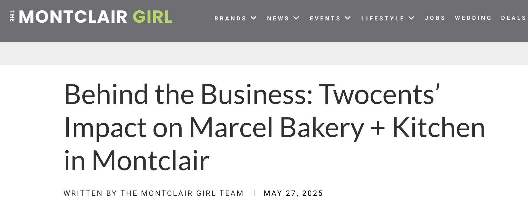 Montclair Girl and Two Cents Article