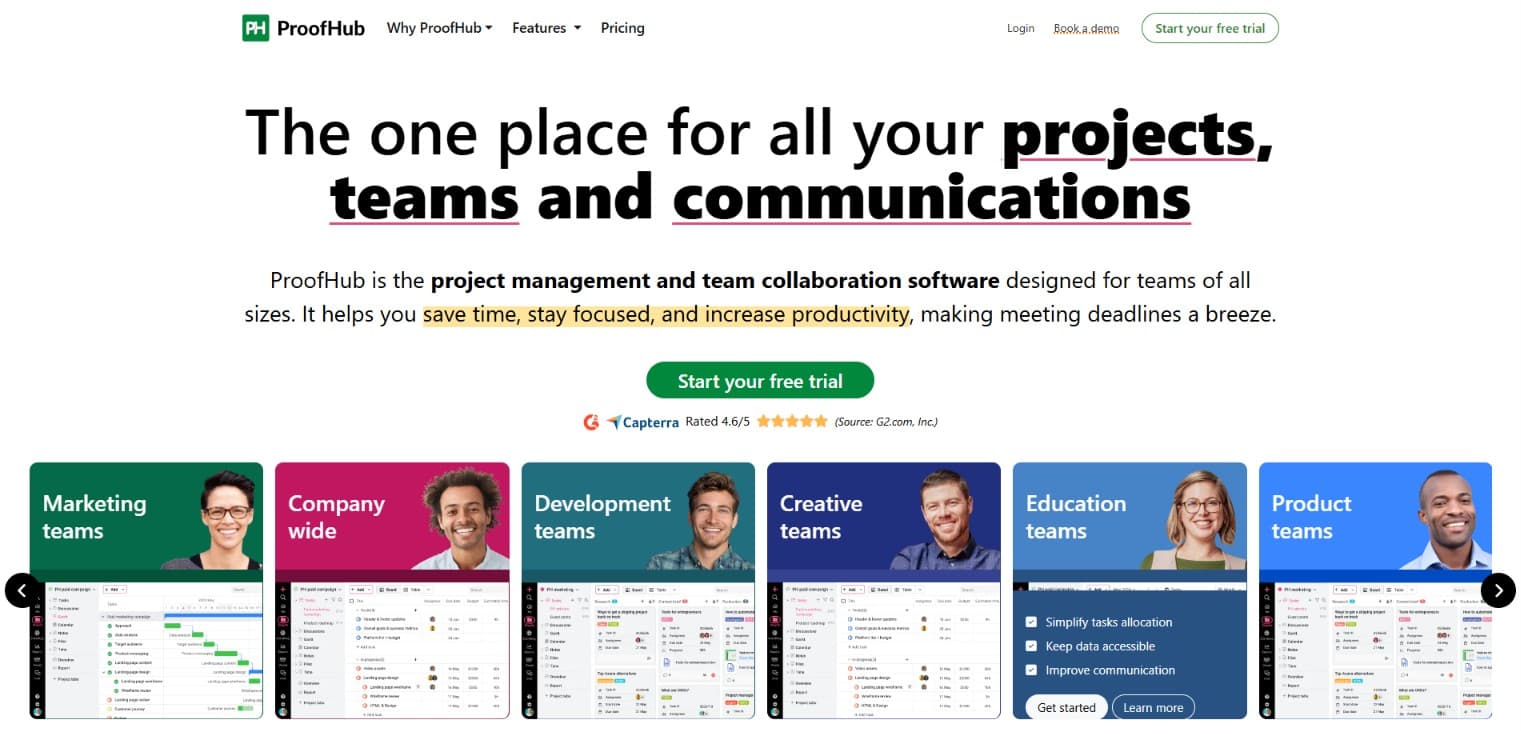 ProofHub Homepage