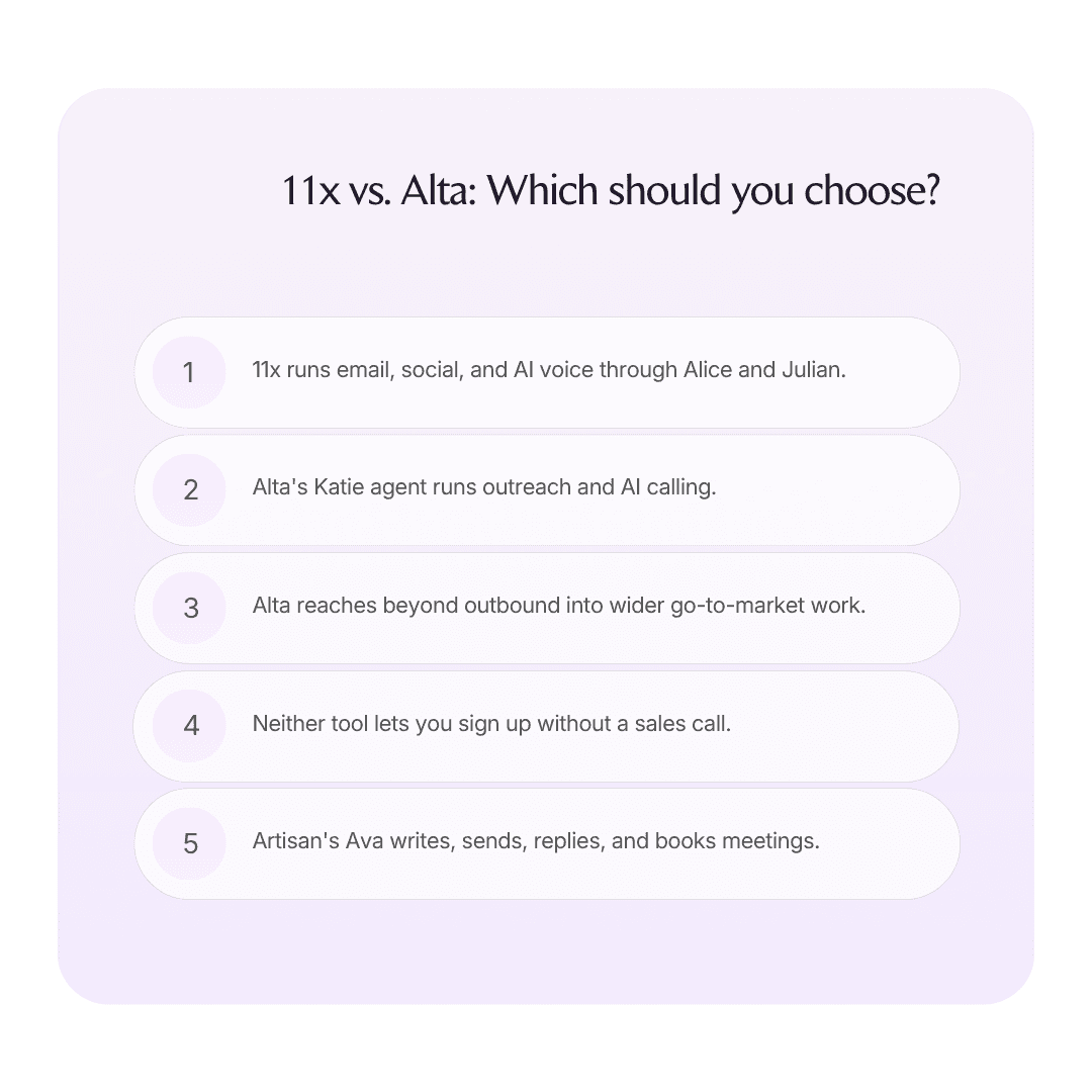 11x vs. Alta: Which should you choose in 2026? infographic