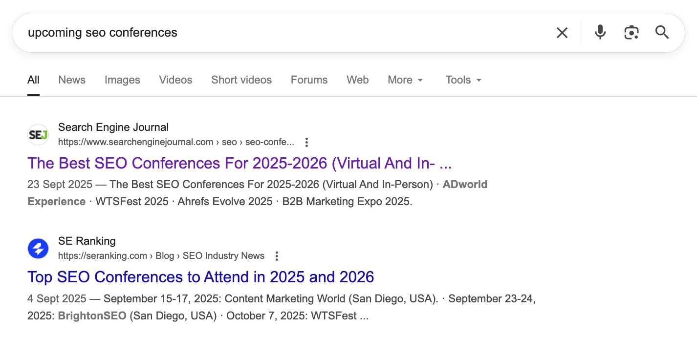 Event Listicle Example